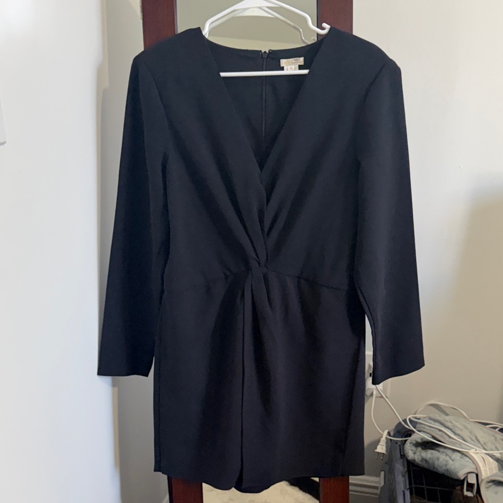 Elegant Black Long-Sleeve Romper